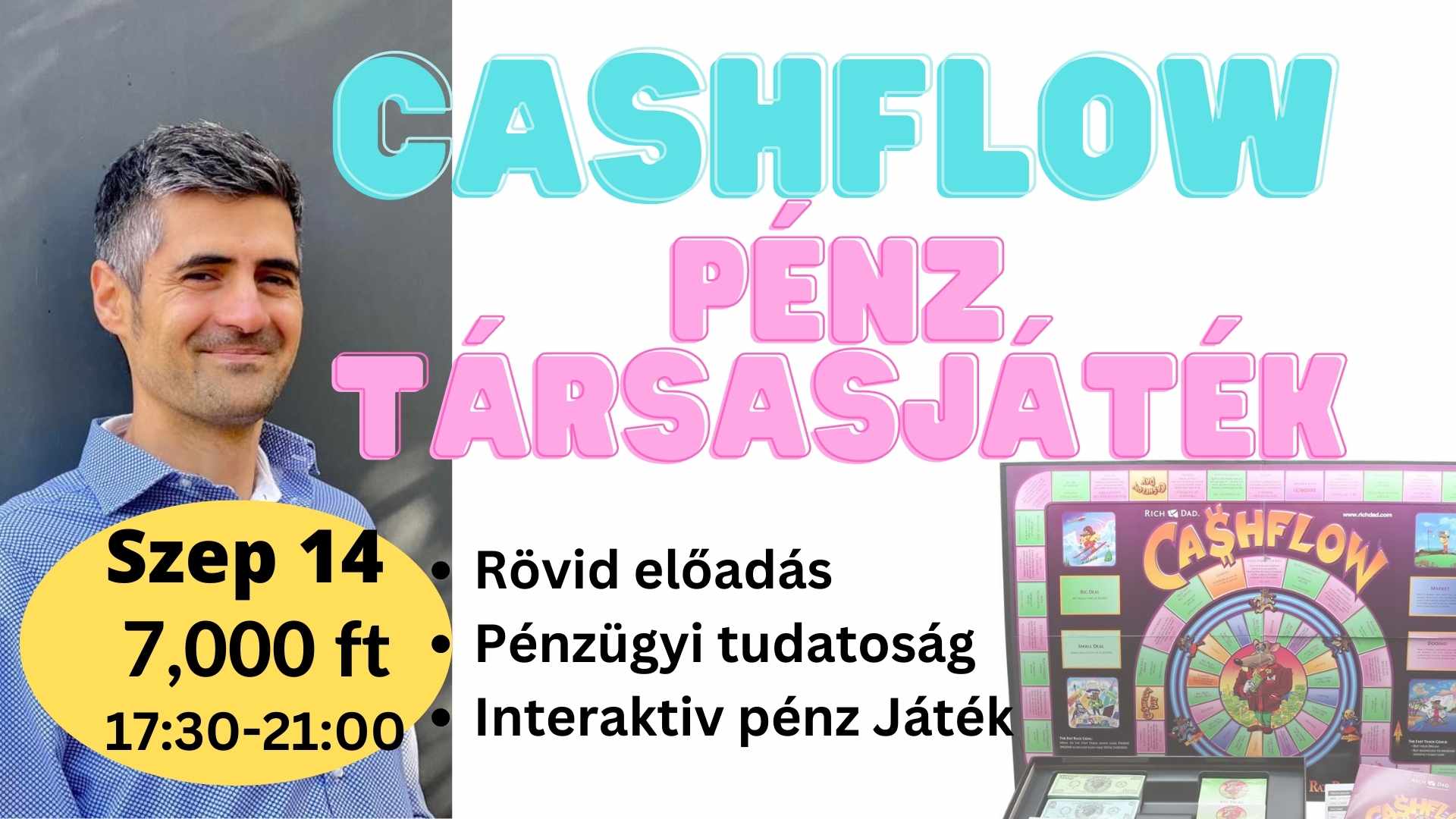 Cashflow társasjáték - A Pénzügyi tudatosági játék 2023. szeptember 14.